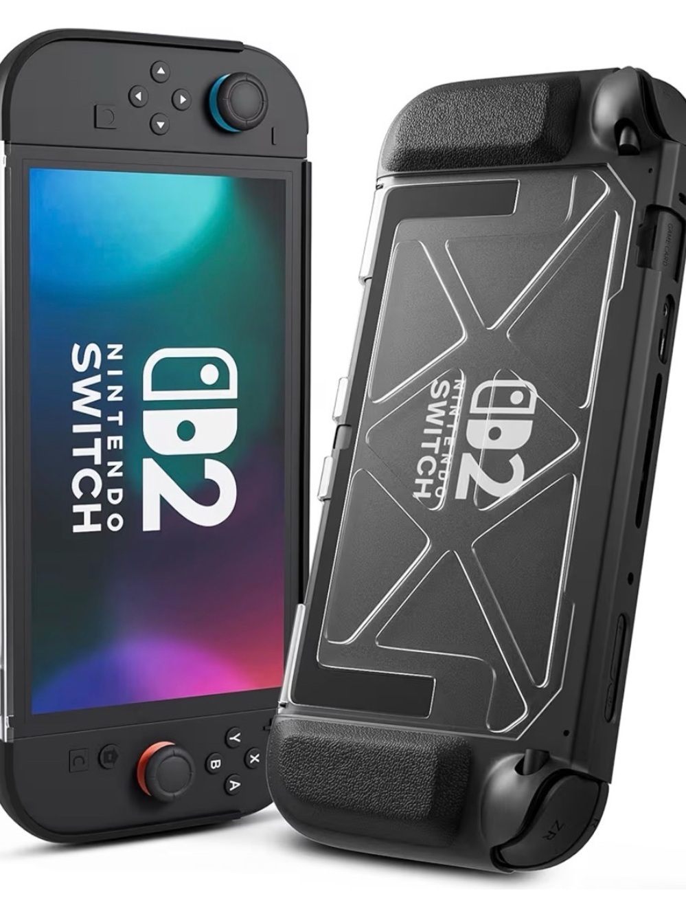 Nintendo Switch OLED Black Grip Case with Clear Back
